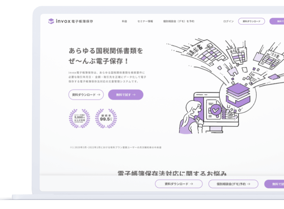 電子帳簿保存法対応システム invox電子帳簿保存